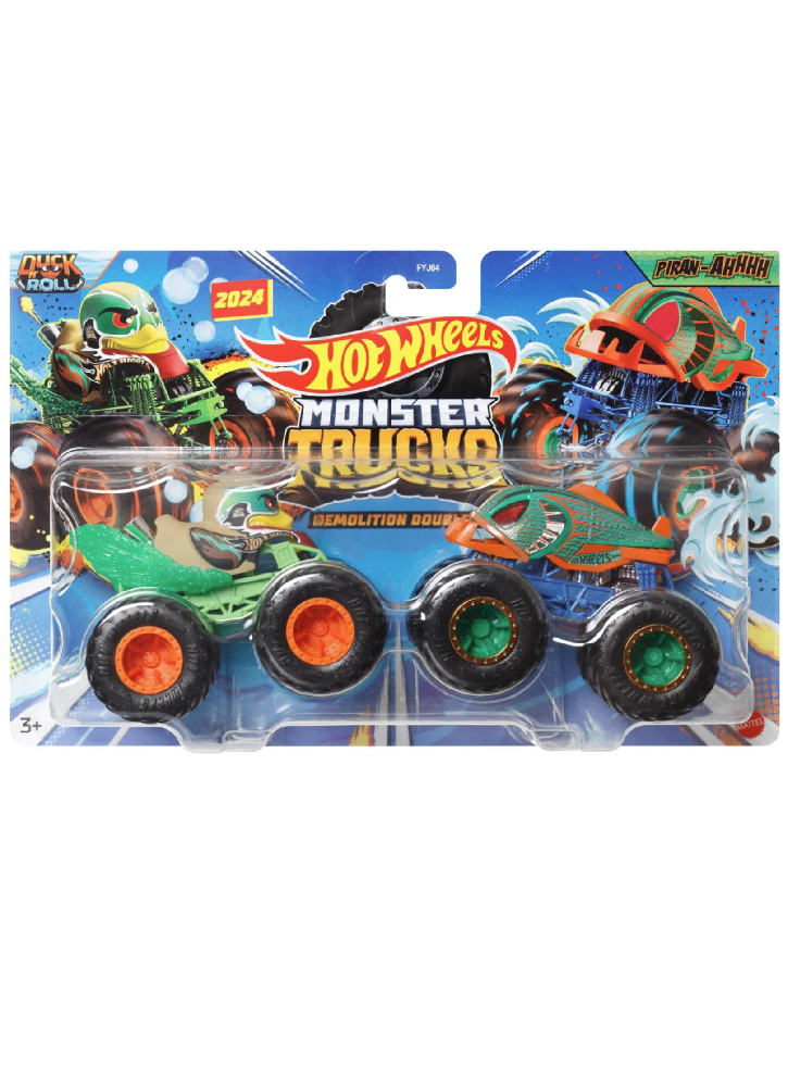 Hot Wheels Monster Trucks Demolition Doubles Duck N Roll VS Piran-Ahhhh (HWN54)