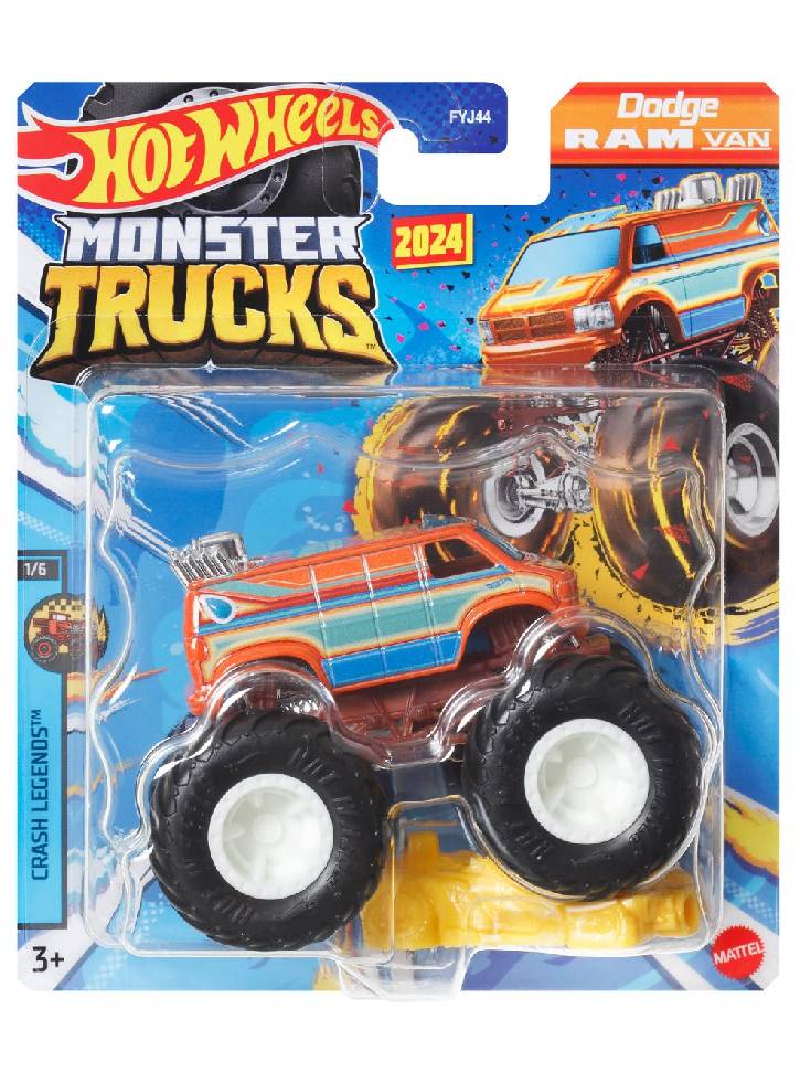 Hot Wheels Monster Trucks Dodge Ram Van Die-Cast Vehicle (HTM24)