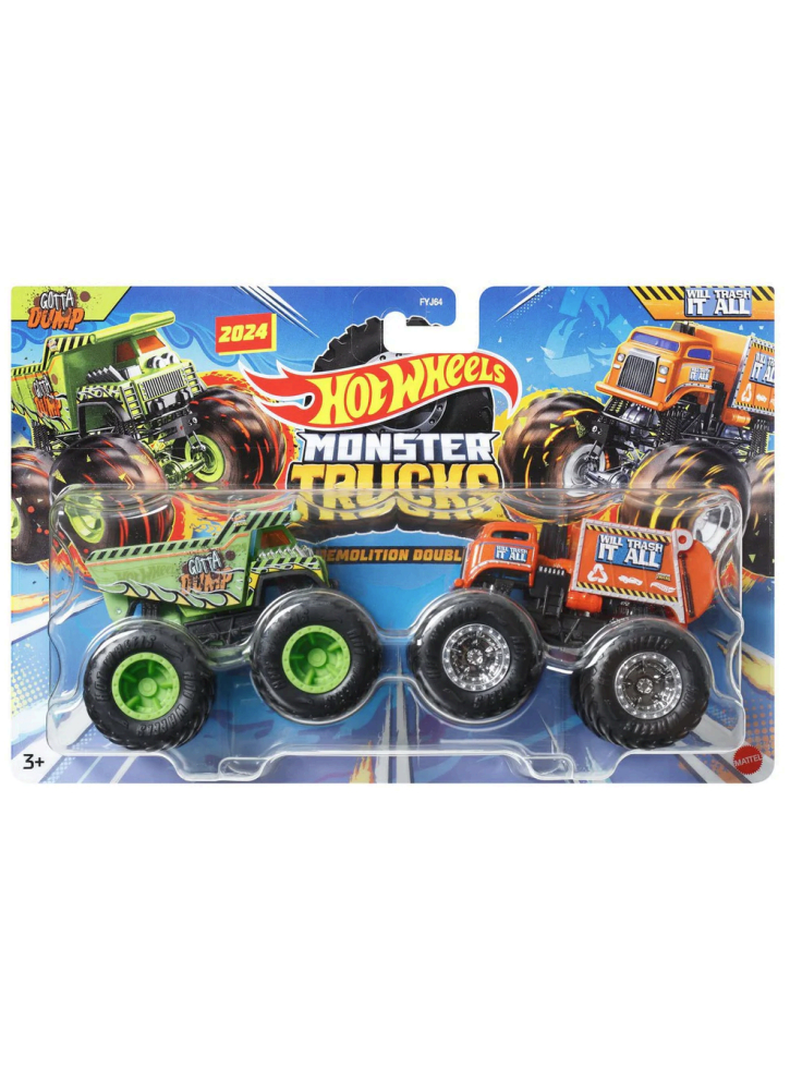 Hot Wheels Monster Trucks Demolition Doubles Gotta Pump VS Will Trash it All (HWN52)