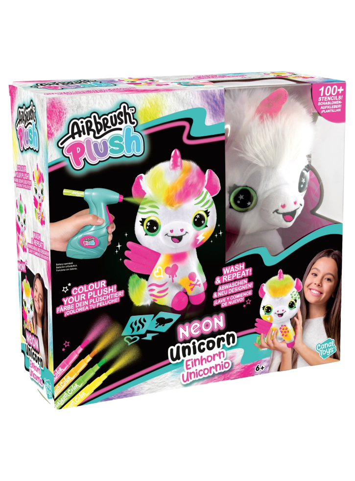 Airbrush Plush Neon Unicorn (111024)