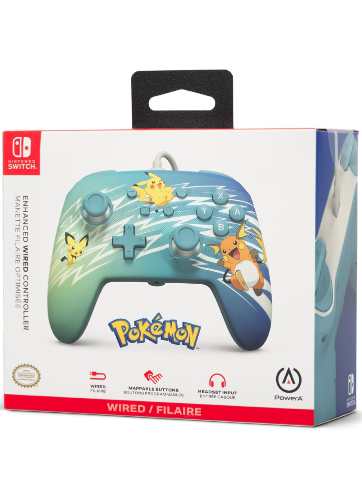 Controller PowerA Enhanced Wired Pikachu Evolution - Nintendo Switch