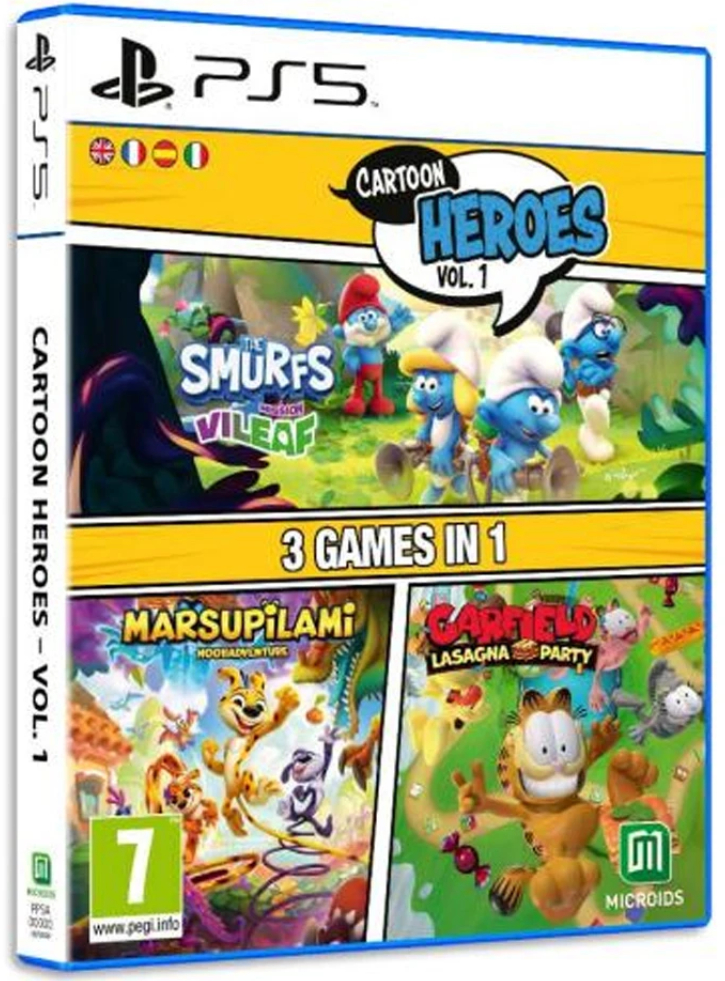 Cartoon Heroes Vol. 1: 3 Games in 1 (Smurfs Mission Vileaf & Marsupilami & Garfield Lasagna Party) - PS5