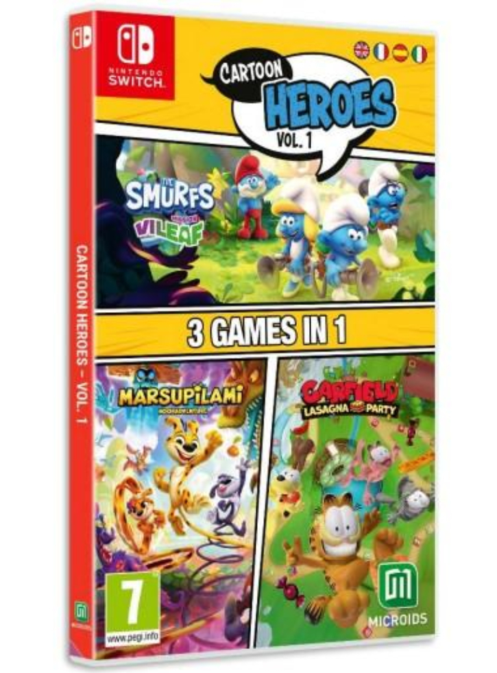 Cartoon Heroes Vol. 1: 3 Games in 1 (Smurfs Mission Vileaf & Marsupilami & Garfield Lasagna Party) - NSW