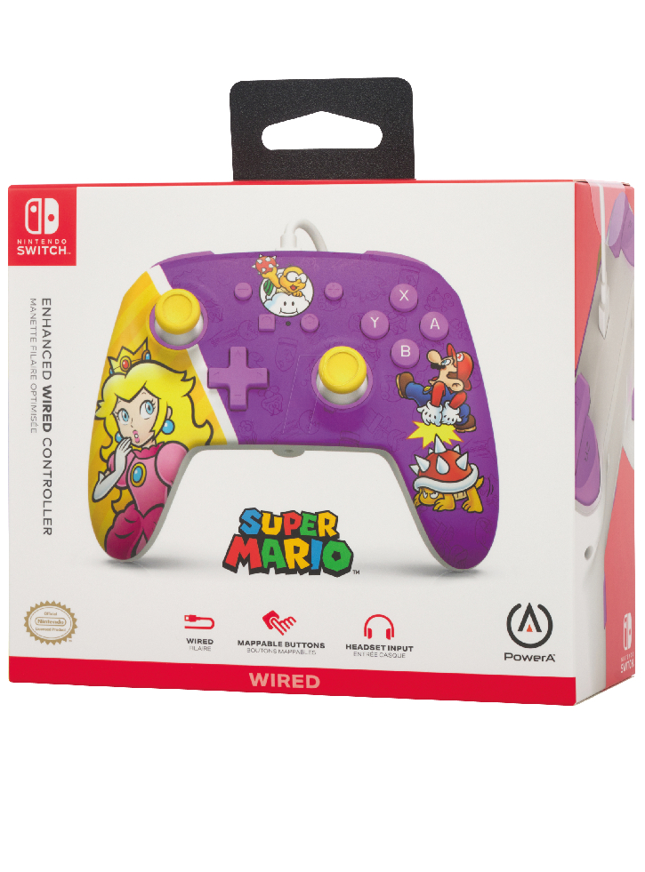 Controller PowerA Enhanced Wired Princess Peach Battle - Nintendo Switch