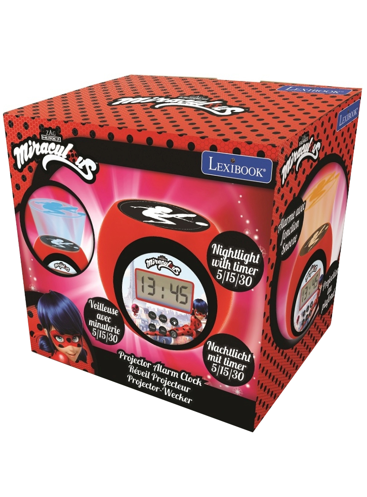 Lexibook Miraculous Projector Alarm Clock with Timer (RL977MI)