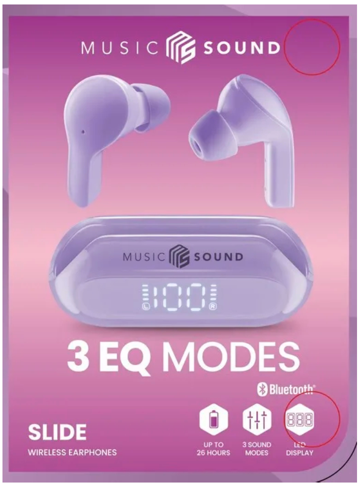Earpods MS Slide 3EQ LCD TWS BT Purple