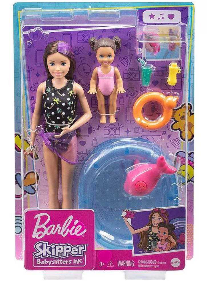 Barbie Skipper Babysitters Doll and Playset Pool (GRP39)