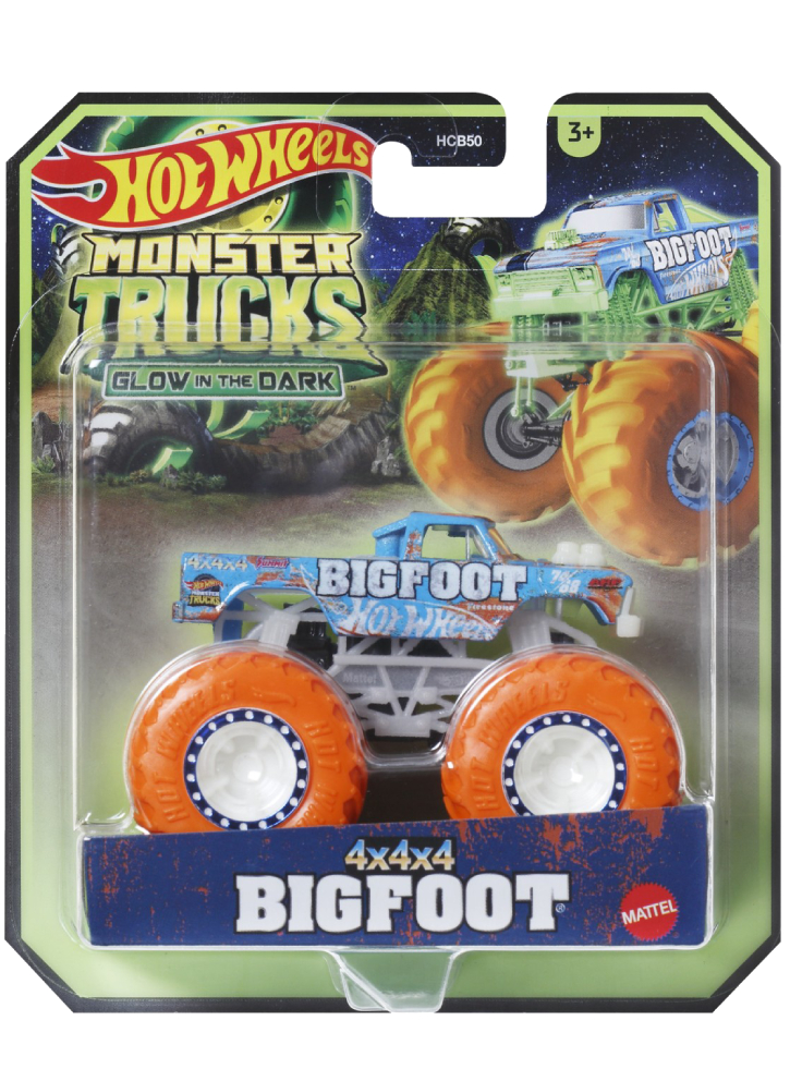 Hot Wheels Monster Trucks Glow in The Dark 4X4X4 Bigfoot (HWC88)