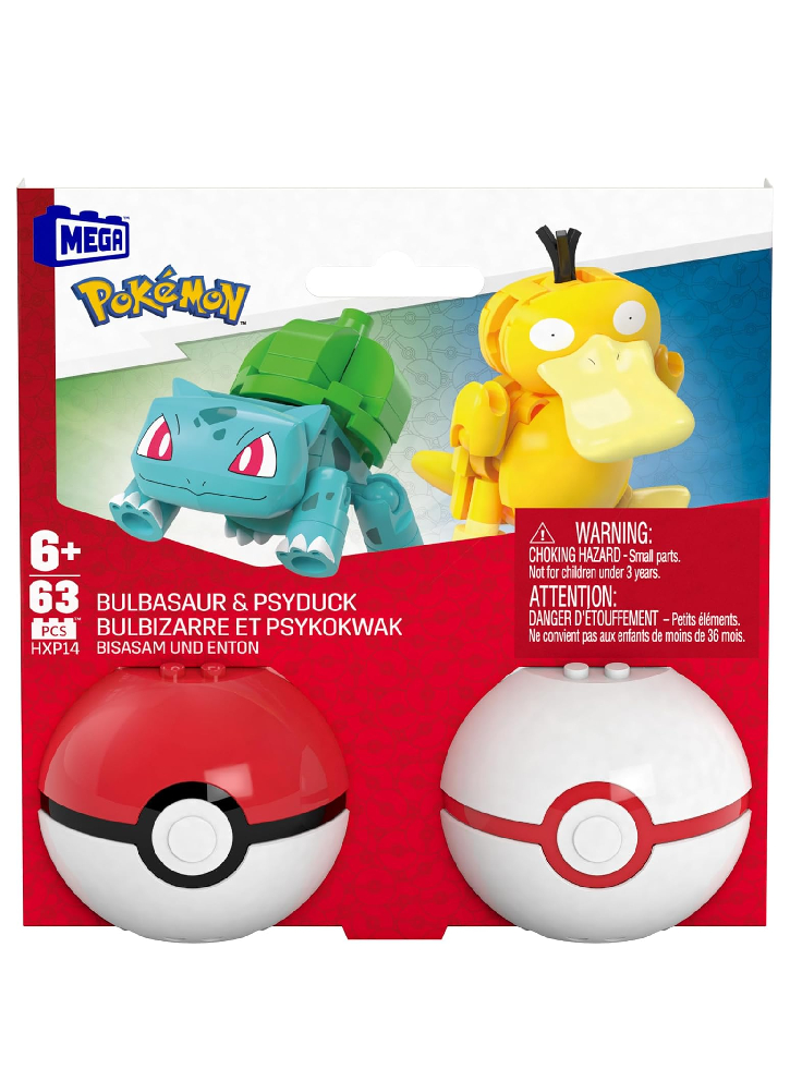 Mega Pokemon Bulbasaur and Psyduck Pokeball (HXP14)