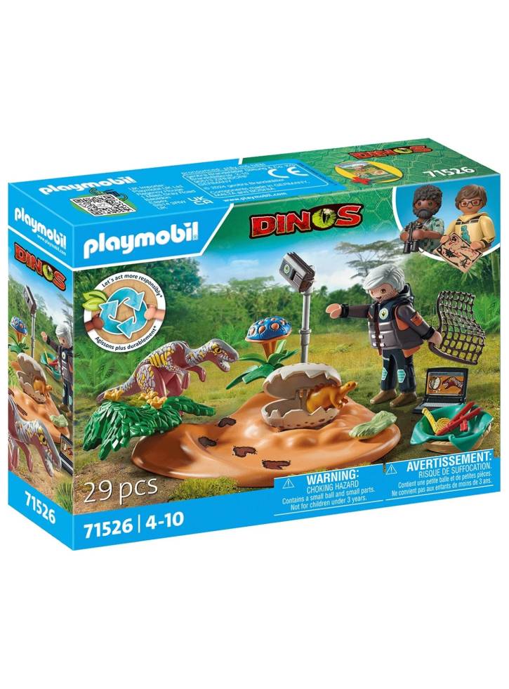 Playmobil Stegosaurus nest with egg thief (71526)