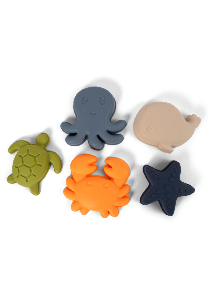 FILIBABBA Silicone sand toys 5 pieces Animals of the Sea (FI-03088)