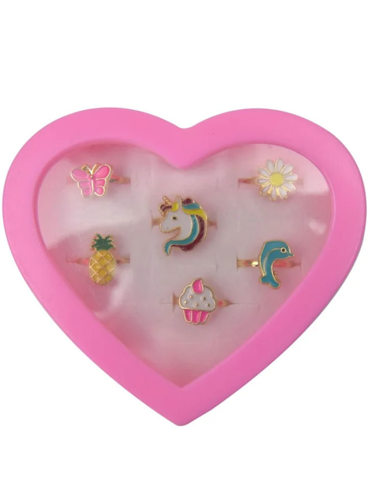 Pocket Money Box Of Silver Rings 6 pcs. (640113)