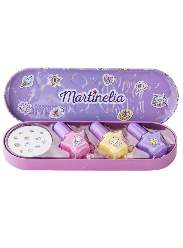 Martinelia Super Girl Nail Polish & Stickers Tin Box (AQ-12231)
