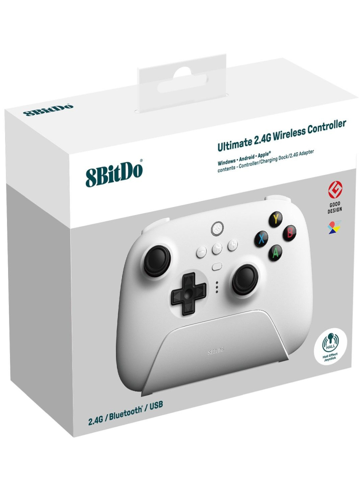 Controller 8BitDo Ultimate 2.4G Pad Hall Edition White - PC