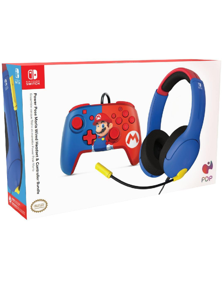 Mario Bundle Airlite Headset & Mario Power Pose Controller - Nintendo Switch