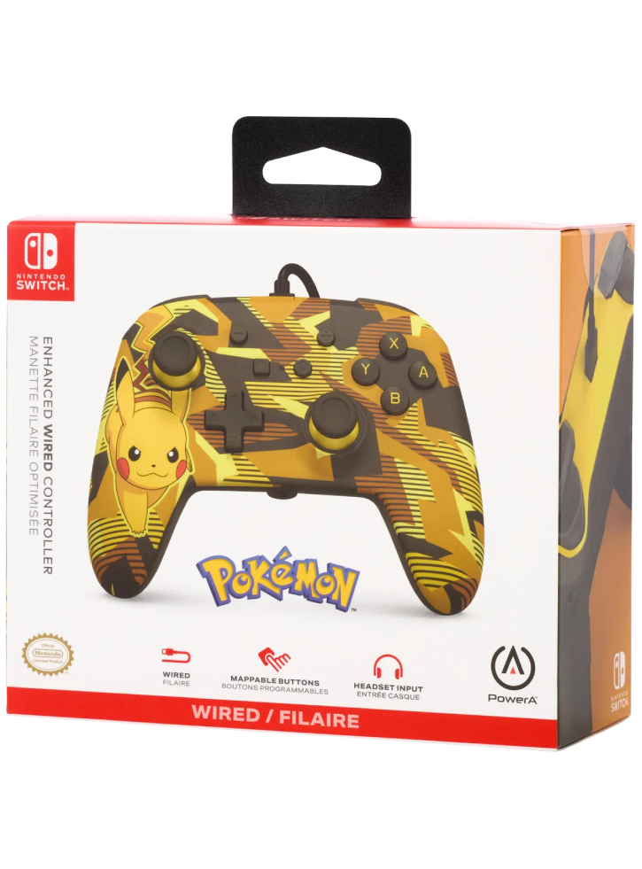 Controller PowerA Enhanced Wired Camo Storm Pikachu - Nintendo Switch