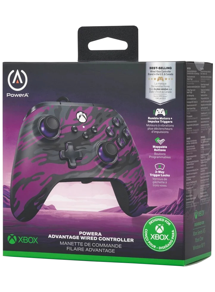 Controller PowerA Advantage Wired Purple Camo - Xbox Series X