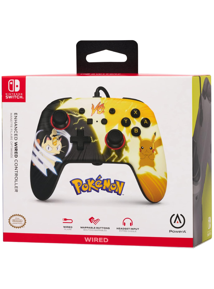 Controller PowerA Enhanced Wired Pikachu vs Meowth - Nintendo Switch