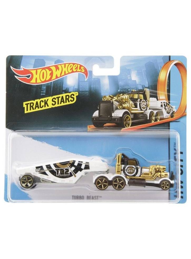 Hot Wheels Track Stars Trailers Turbo Beast White (CGJ43)