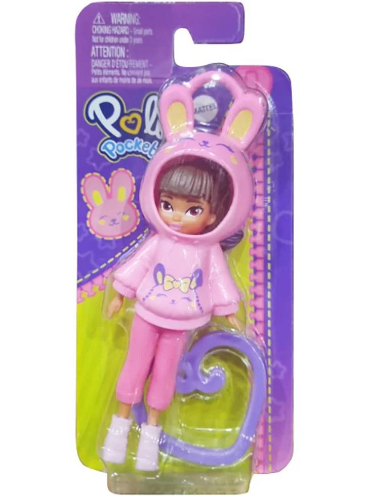 Mattel Polly Pocket: Friend Clips Doll with Hoodie Bunny (HRD63)
