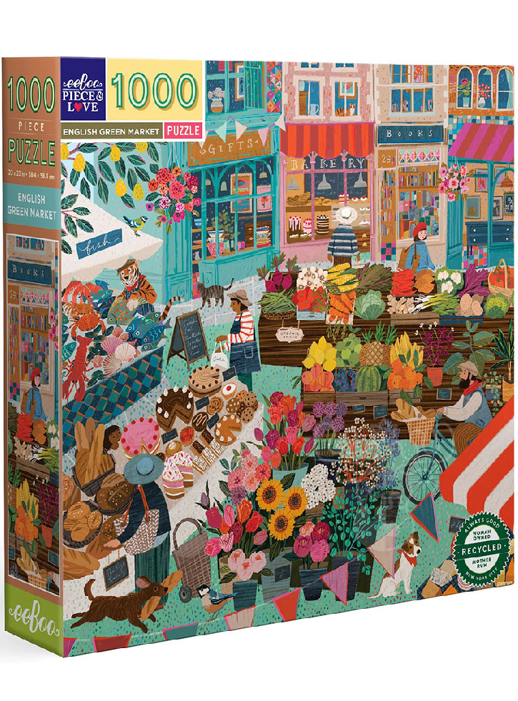 eeBoo Puzzle 1000pcs English Green Market (EPZTEGM)
