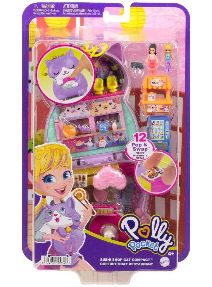 Polly Pocket Sushi Shop Cat Compact (HCG21)