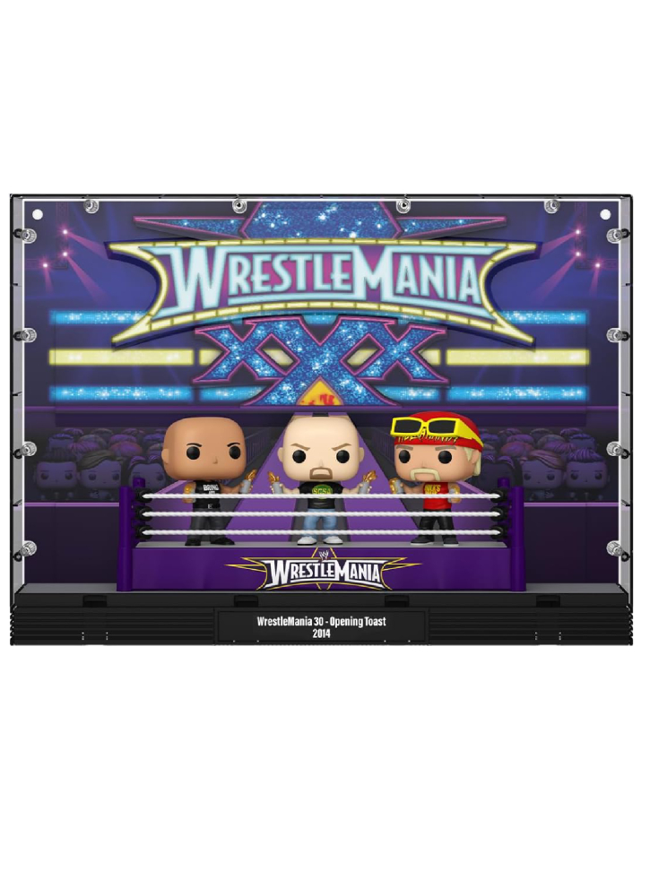 Funko Pop Moment Deluxe WWE Wrestlemania 30 Opening Toast The Rock/ Stone Cold Steve Austin/ Hulk Hogan #05