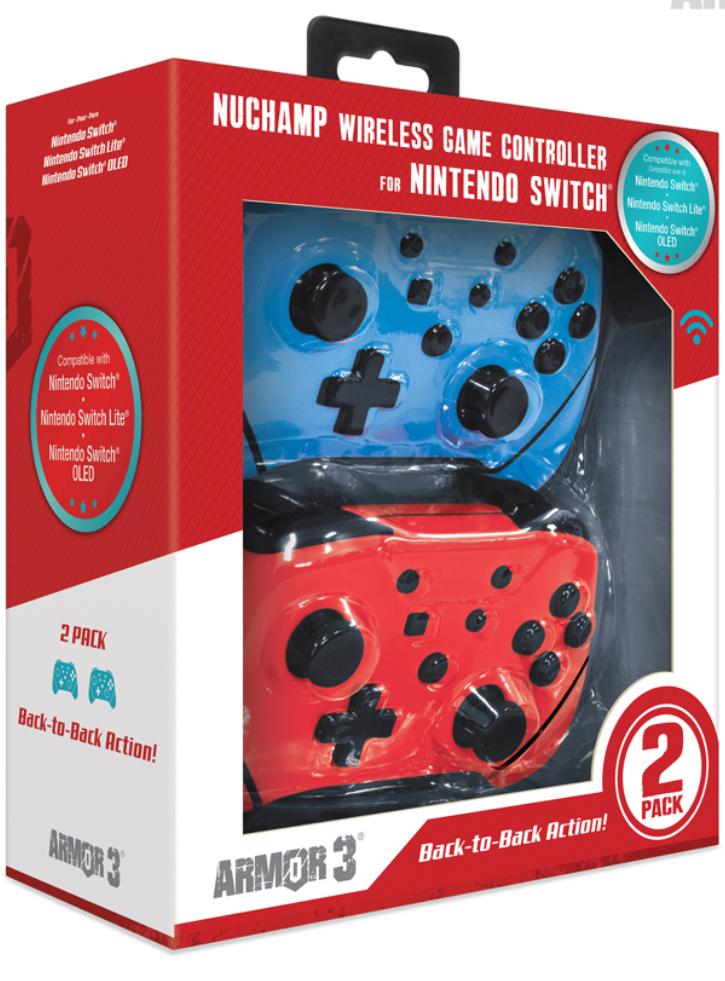Controller Hyperkin Nuchamp Wireless Switch/Oled (2 in Pack) (Black,Red) - Nintendo Switch