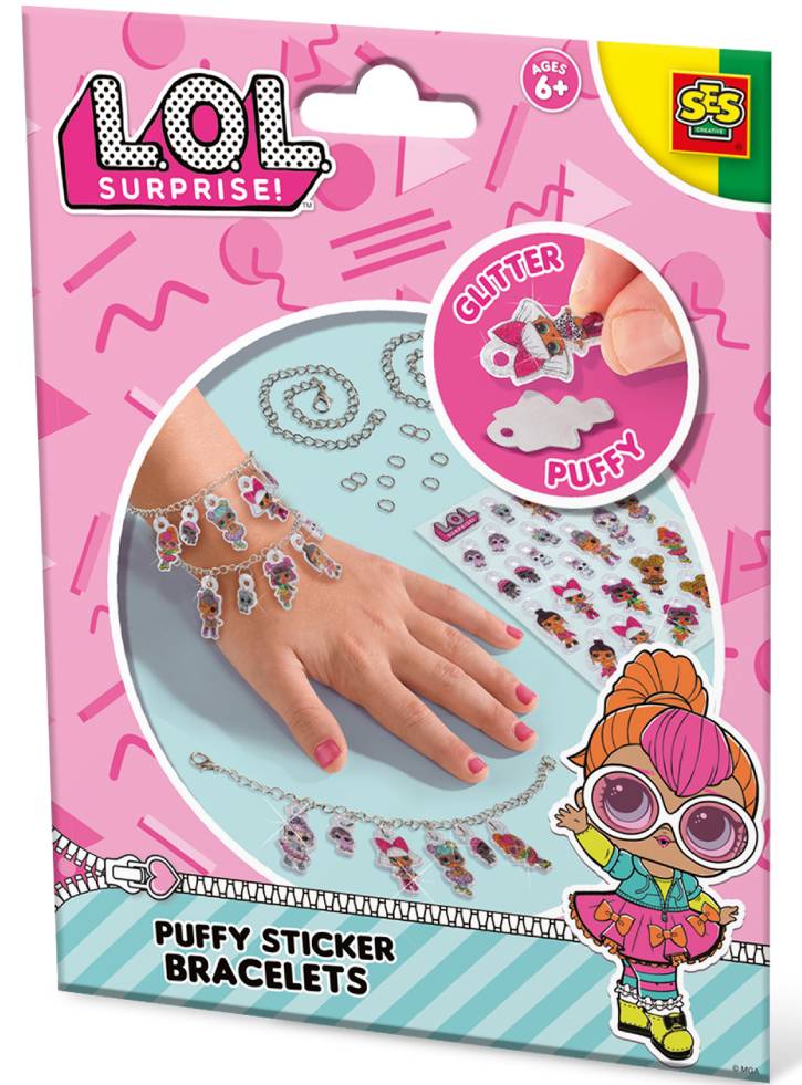 SES Creative Making Bracelets L.O.L. Puffy Stickers (S14190)