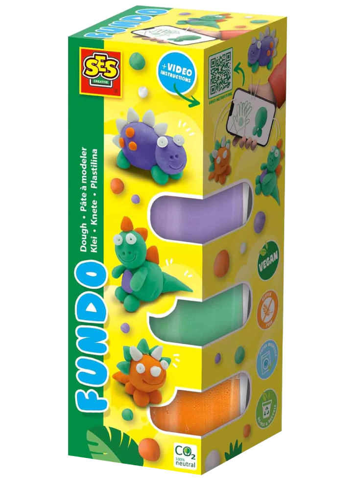 SES Creative Dough FunDo Dinos 3x90gr 1x40gr (S00812)