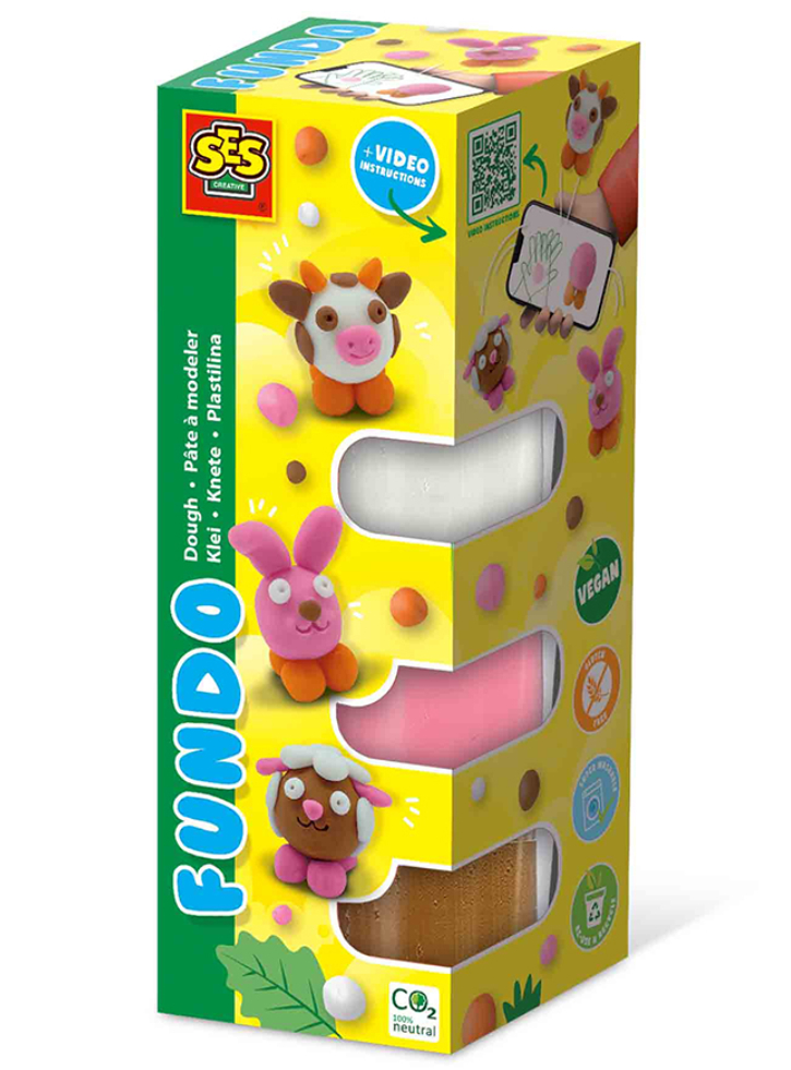 SES Creative Dough FunDo Farm animals 3x90gr 1x40gr (S00811)