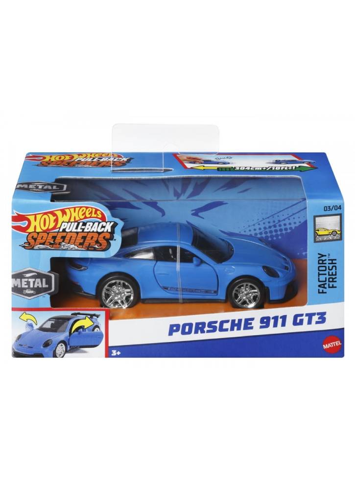 Hot Wheels Pull-Back Speeders Porsche 911 GT3 1:43 (HWH47)