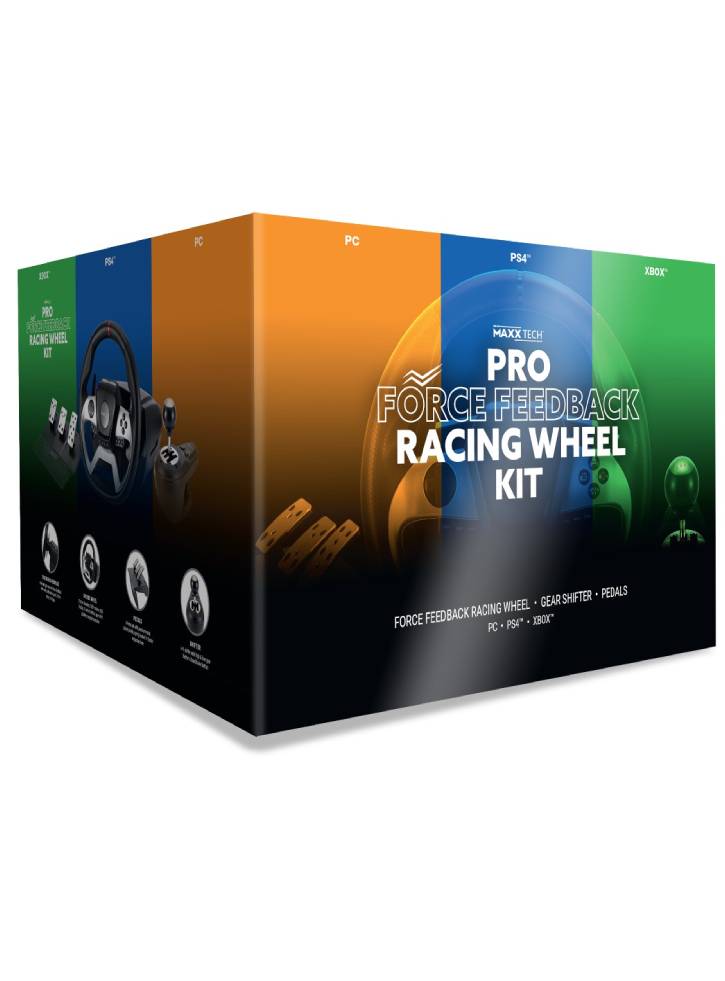 Maxx Tech Pro FF Racing Wheel Kit (Wheel, 3-pedal set & shifter) - PS4/PC/ XBOX