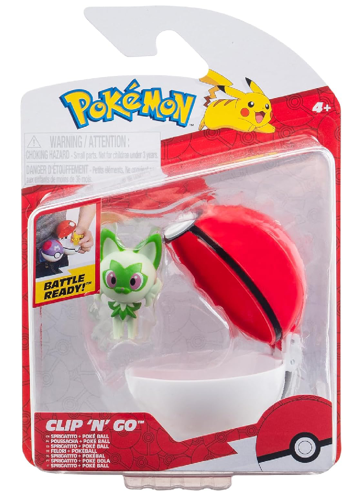 Pokemon Clip N Go Sprigatito and Poke Ball (PKW3629)