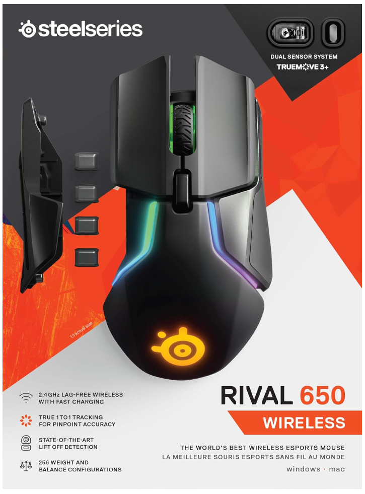 Mouse Steelseries Rival 650 Wireless - PC