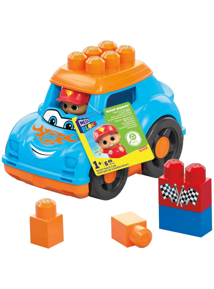 Fisher Price Mega Bloks Block Buddies Ricky Race Car (HKN41)