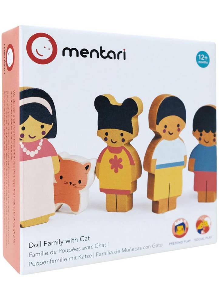 Mentari Dollhouse Figures Family With Cat (MT7652)