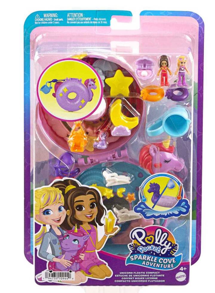 Polly Pocket Sparkle Cove Adventure Unicorn Floatie Compact (HKV34)