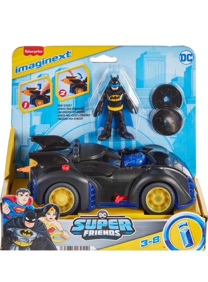 Imaginext DC Super Friends Shake Spin Batmobile and Batman Set (HRP08)