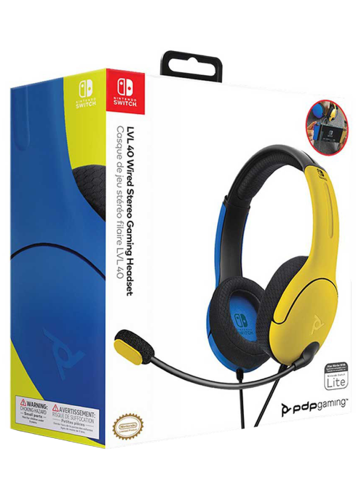 PDP Wired Headset LVL40 Yellow/Blue - Nintendo Switch