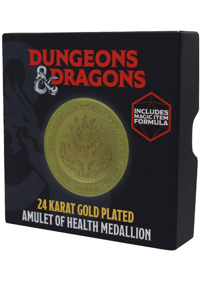 Dungeons & Dragons 24k Gold Plated Amulet of Health Medallion