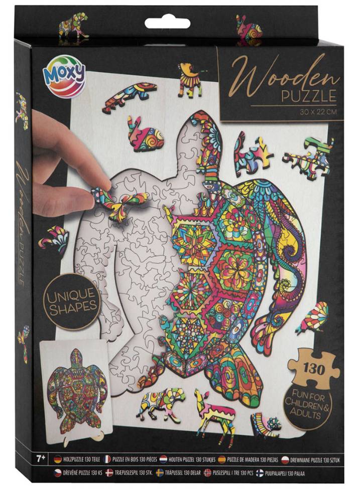 Moxy Wooden Puzzle Unique Shapes Turtle 130 pcs (400085)