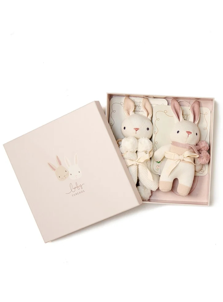ThreadBear Gift Box Set Cream Bunny Comforter and Rattle (TB4080)