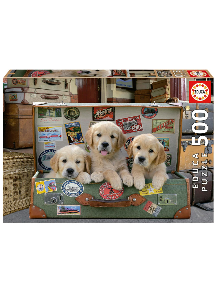 Educa 500 Pcs Puppies in the Luggage (017645)