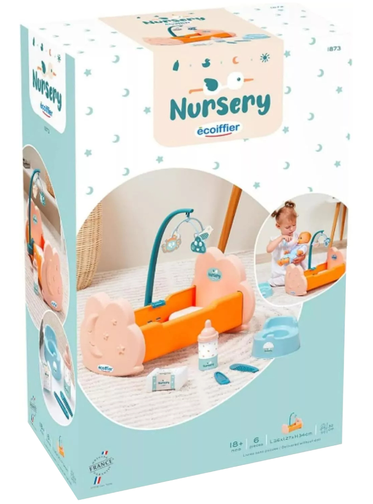 Ecoiffier Doll bed w. accessories (I-1873)
