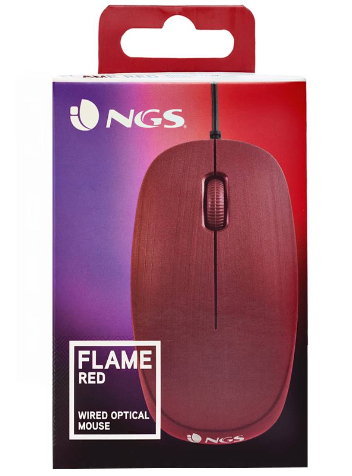 Mouse NGS Wired Flame 1000dpi Red