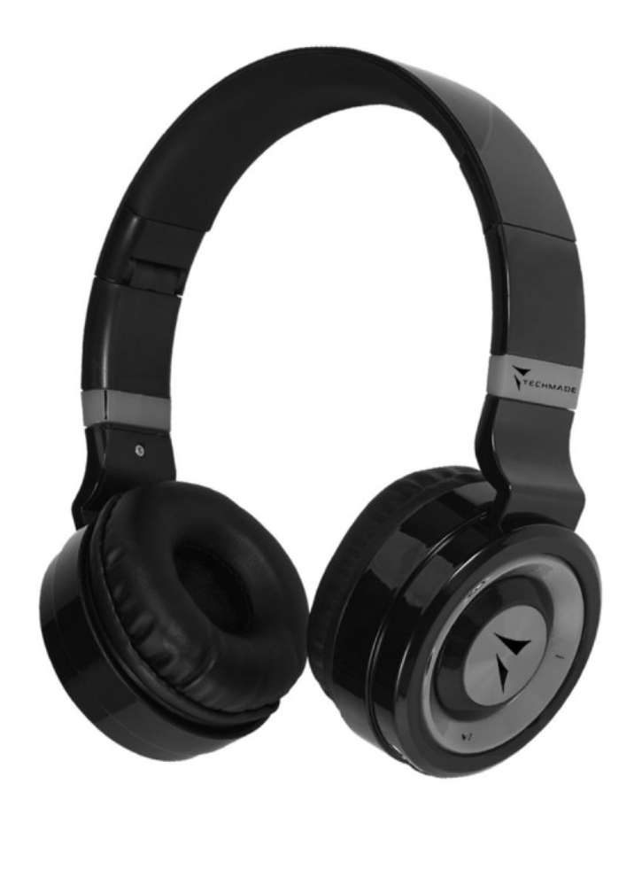 Techmade Earphones Wireless BT+ Microfono Black/Grey