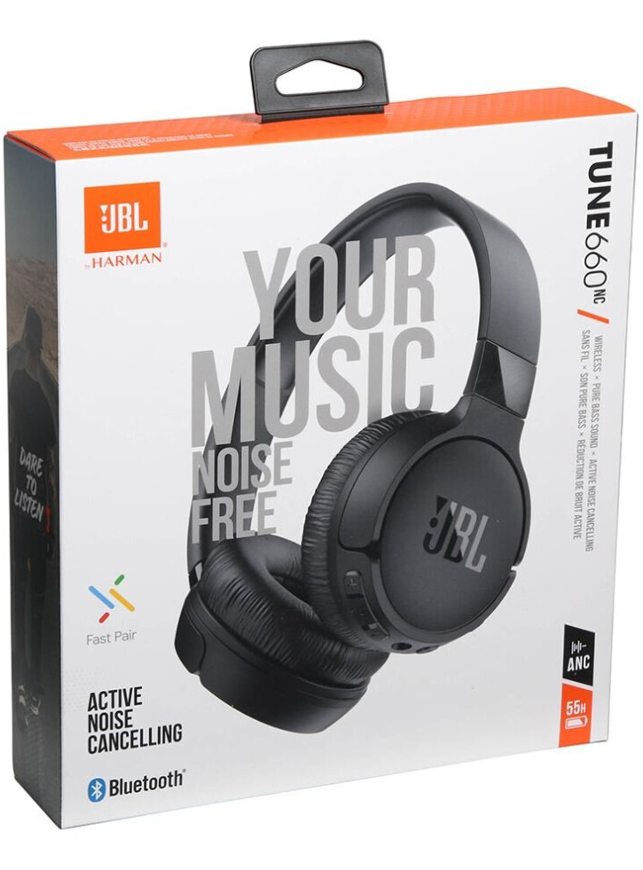 JBL Headphones Bluetooth Tune 660NC T660NC + Mic Black