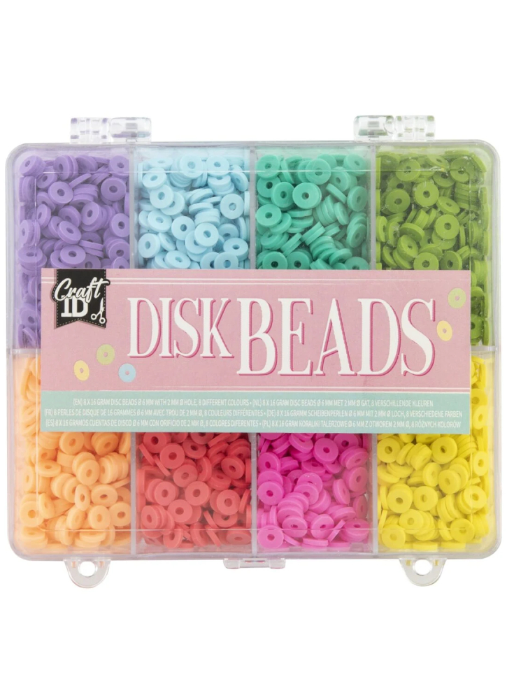 Craft ID Disc beads 6 mm 8 colours (CR1401/GE)