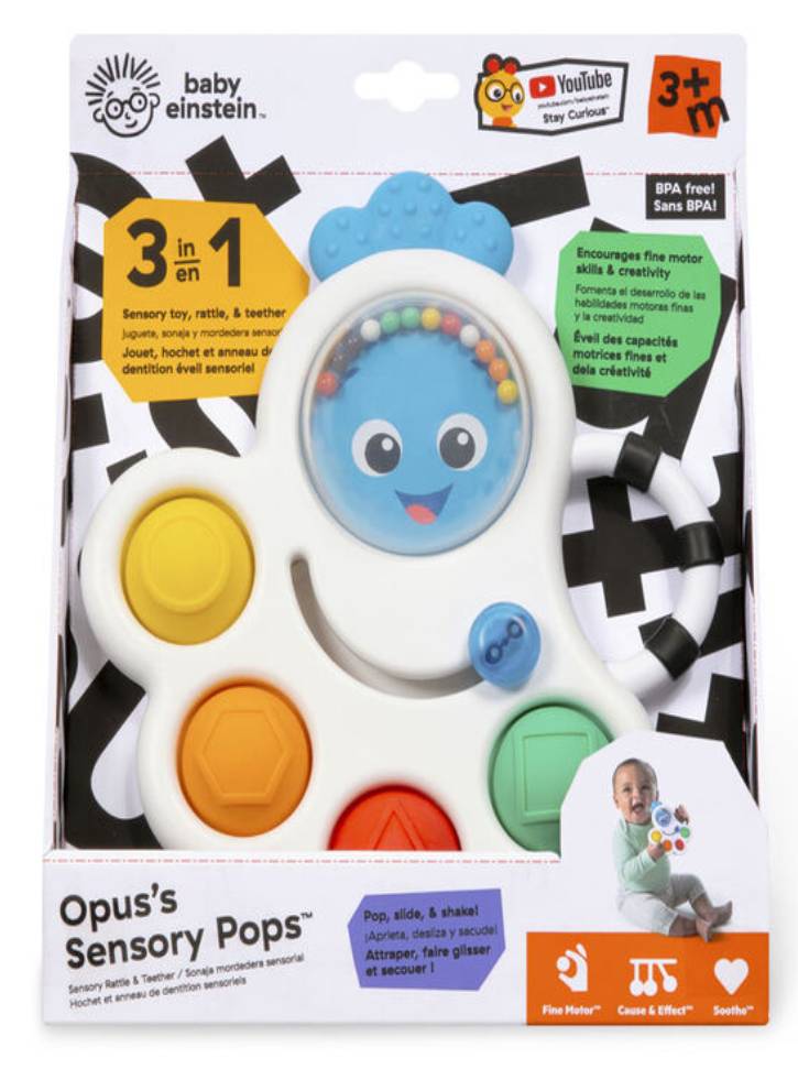 Baby Einstein Opus's Shape Popstm Sensory Rattle & Teether (BE-12684)